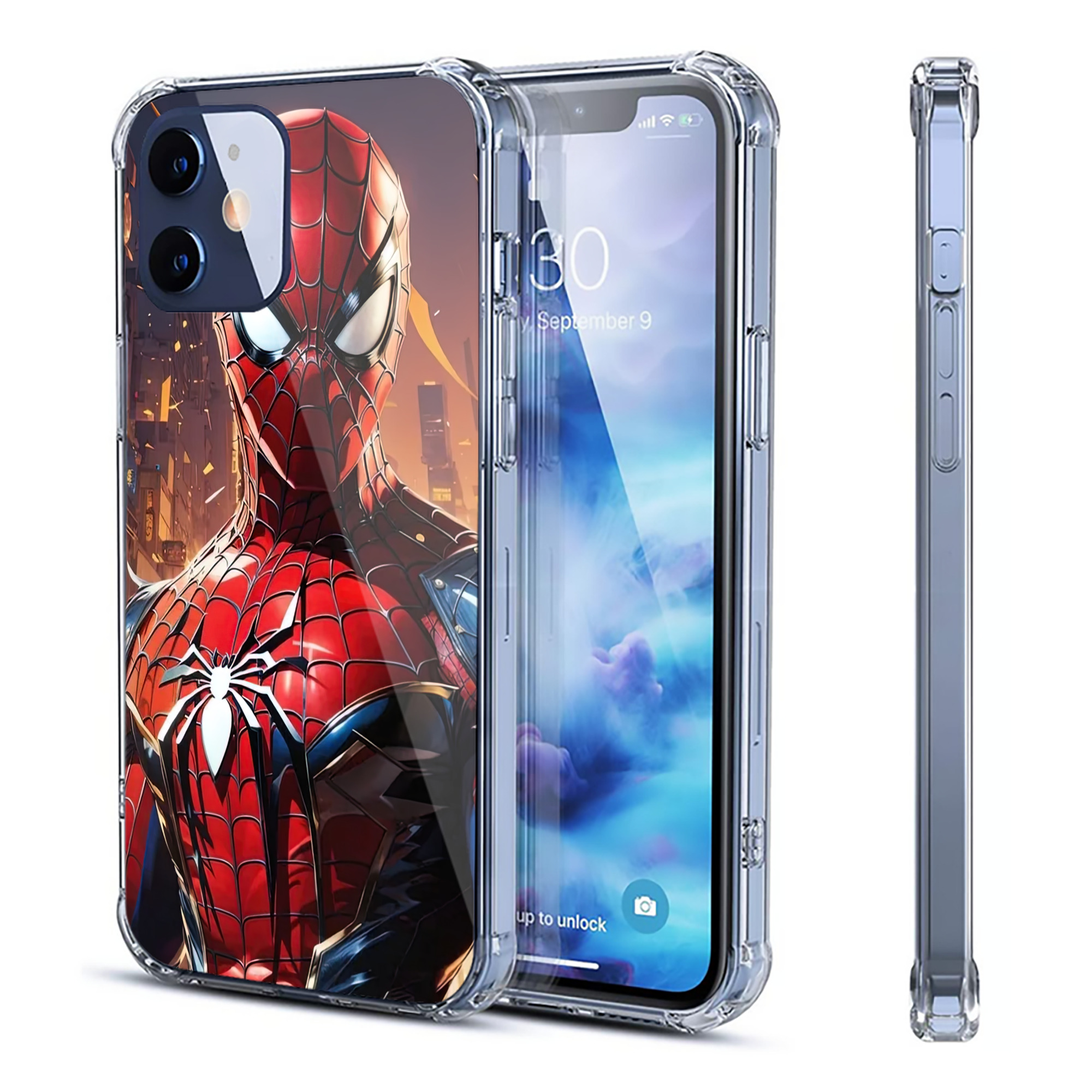 （画像用） Spider Man スパイダーマン 【iPhone 12シリーズ対応】透明スマホケース（クリアソフトケース）